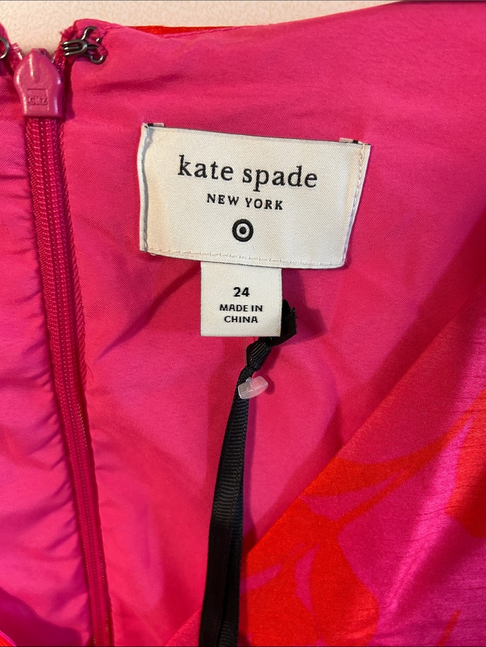 kate spade x Target Women’s Bright Pink and Red Floral Peplum Dress - Picture 2 of 7